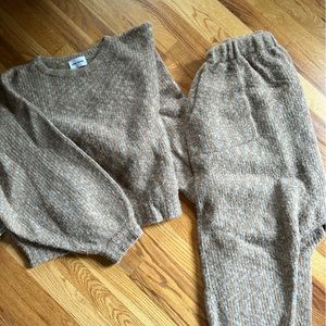 Atelier Delphine Balloon Sweater and Kiko pant in Alpaca wool in color Bambi